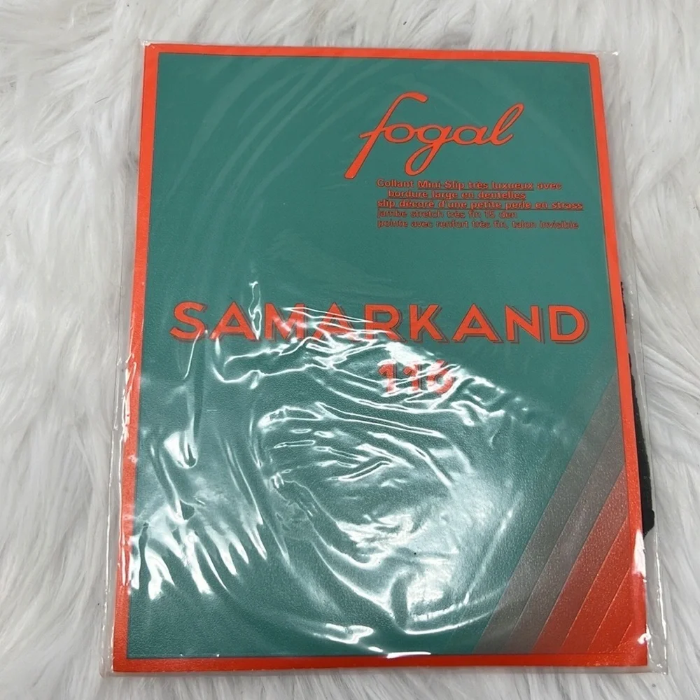 Fogal Samarkand 116 Women’s Luxury Sheer Pantyhose Black Size S Lace Rhinestone